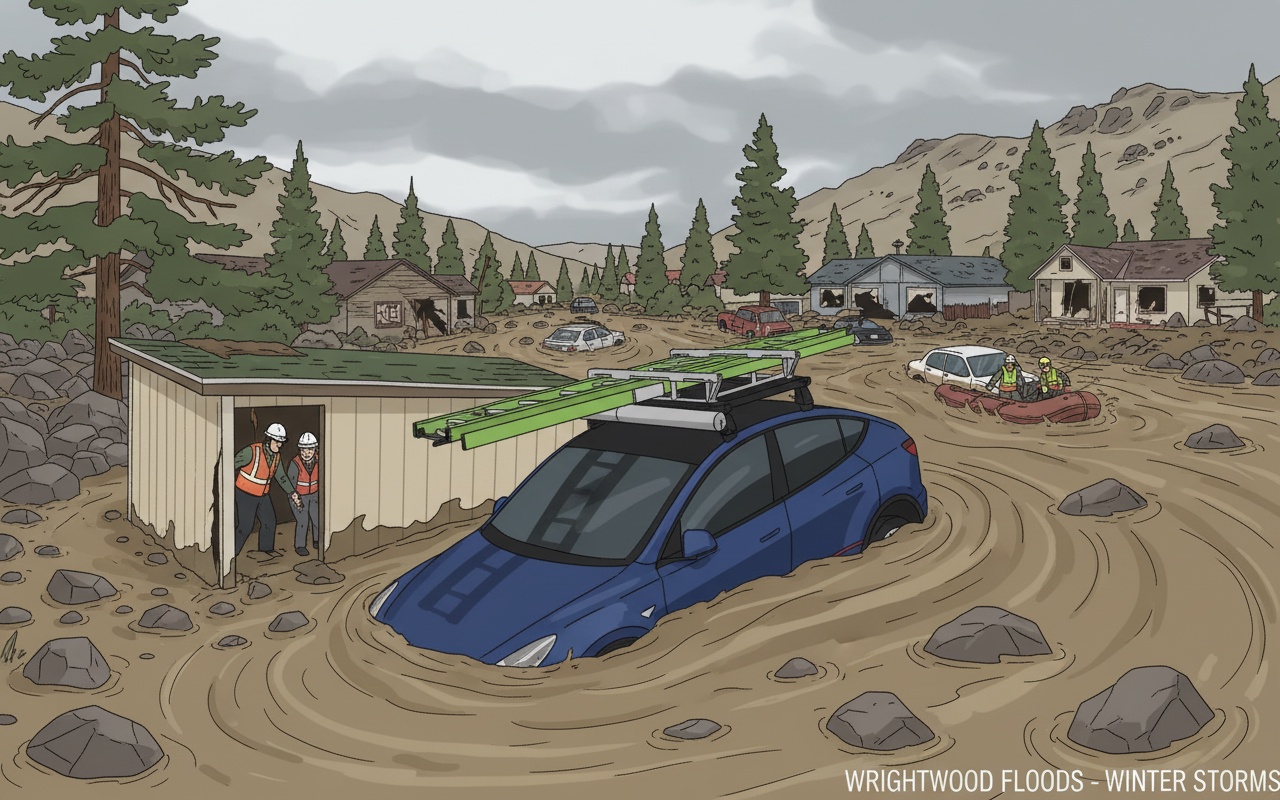 캘리포니아, 폭우로 도로가 진흙 강으로 변해