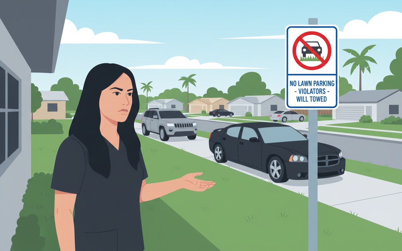 미국의 한 주택 소유자, 자신의 잔디 위에 주차해 벌금 부과