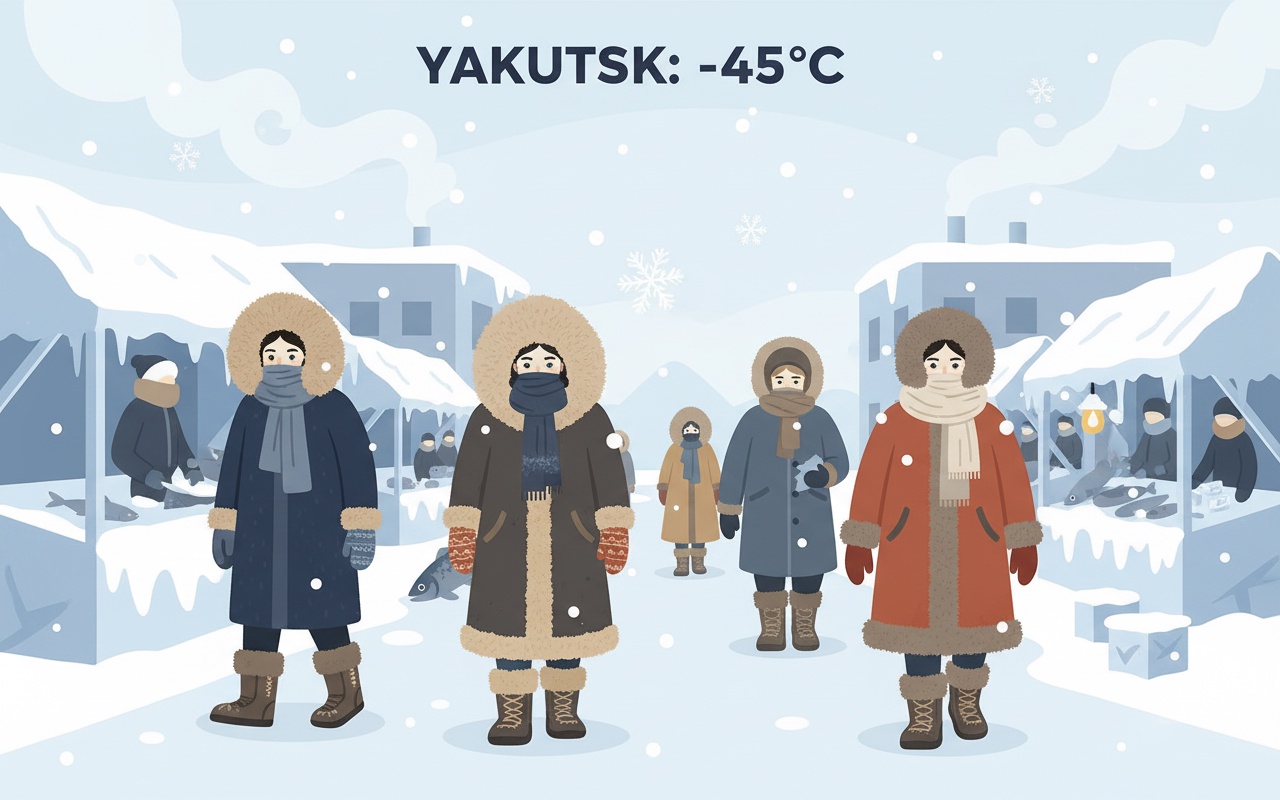 추위 때문에 10kg의 옷을 입는 사람들