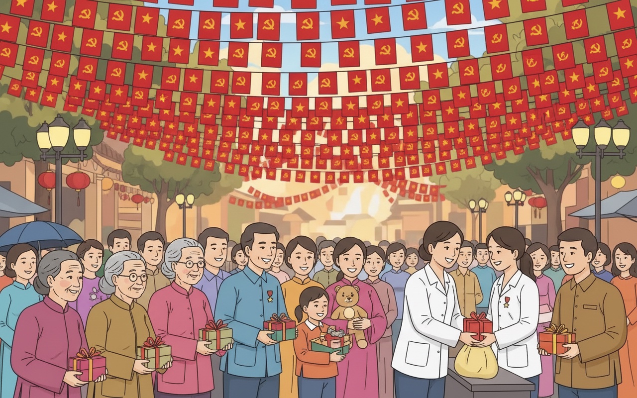 당과 정부, 당 대회 및 설 명절 기념으로 선물 지급