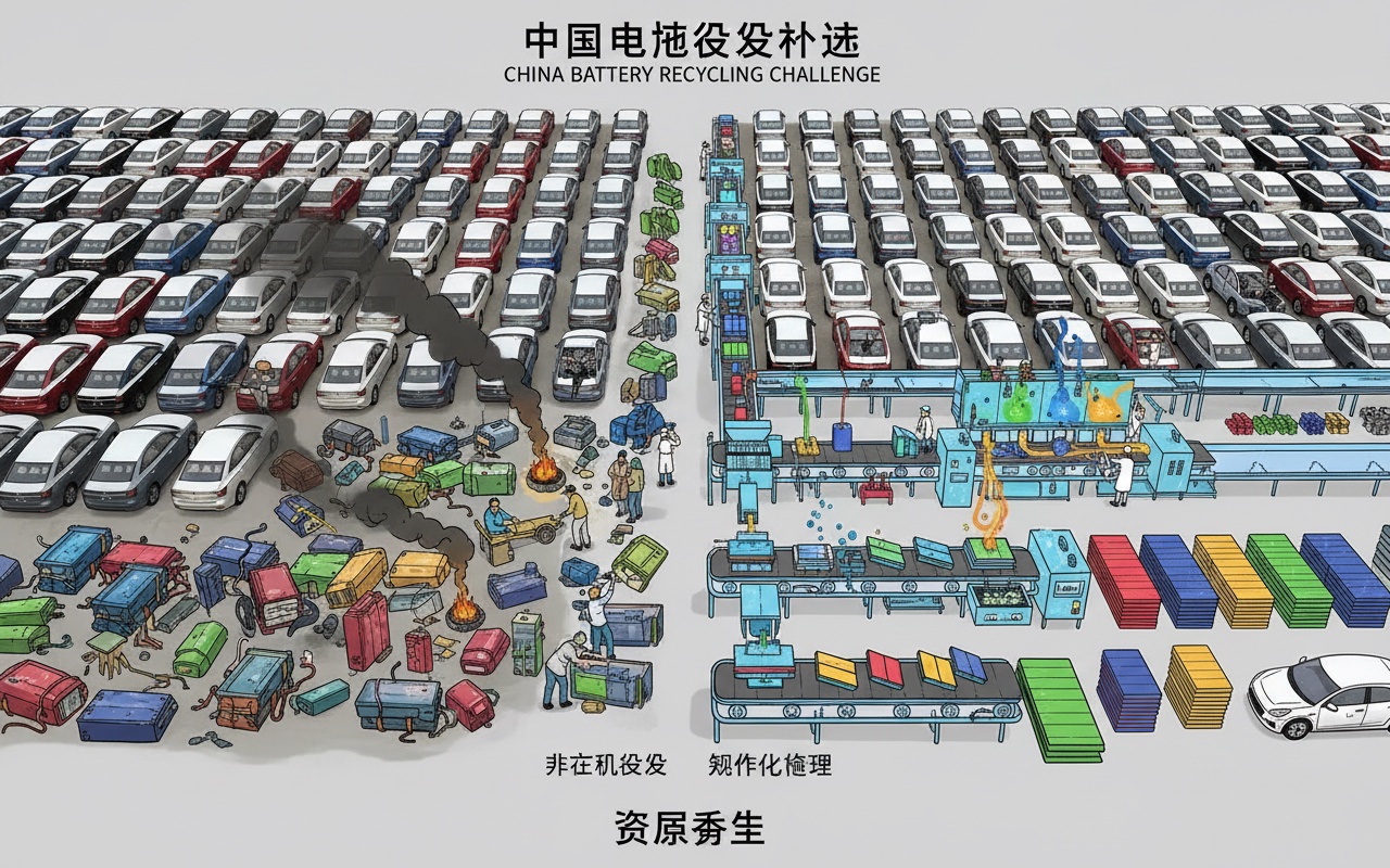 중국 전기차 시대 이후 100만 톤의 폐배터리 처리 문제