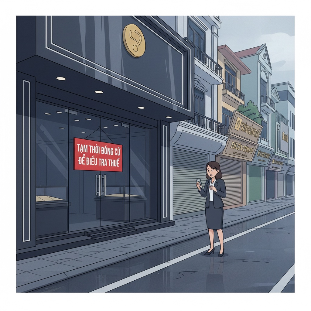 하띤의 대형 금은방 여러 지점, 갑작스럽게 문을 닫다