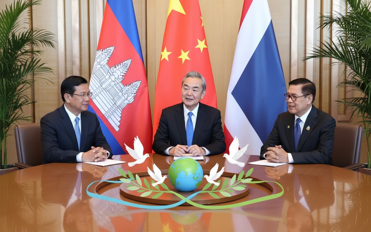 중국 외교부장, 캄보디아 및 태국 외교부장과 회담