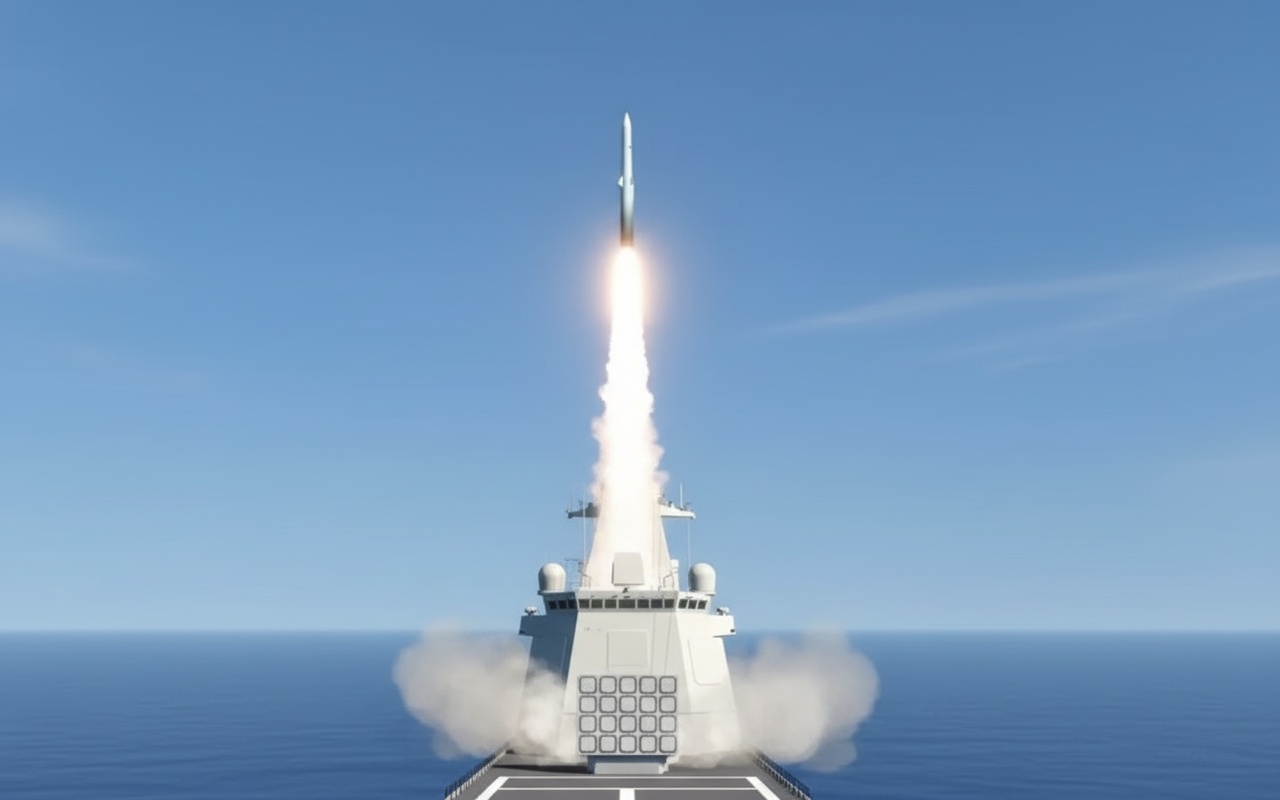 중국의 스텔스 구축함, 극초음속 미사일 발사