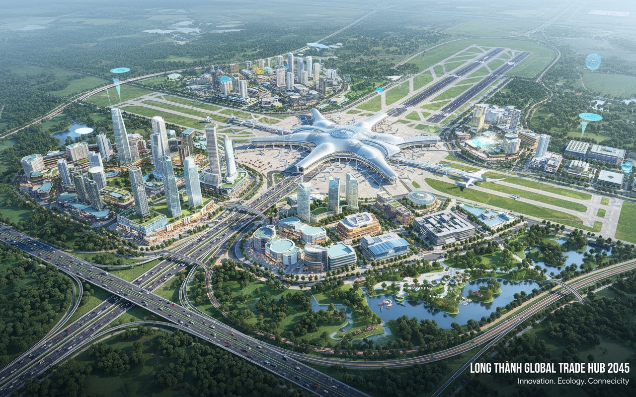 동나이, 롱탄 공항 도시 계획을 5개 기능 구역으로 나누다