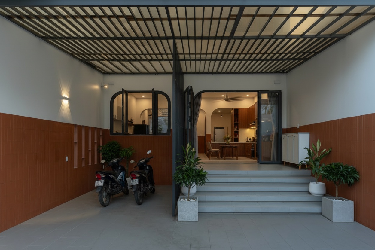 141 m² 주택, 8m 후퇴로 비용 최적화