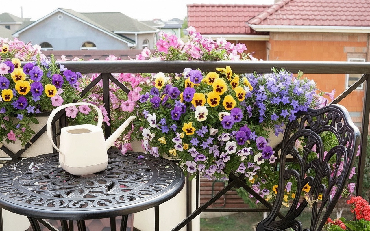 쉽게 기를 수 있는 5가지 매달린 꽃, 설날에 발코니를 아름답게 꾸미기
