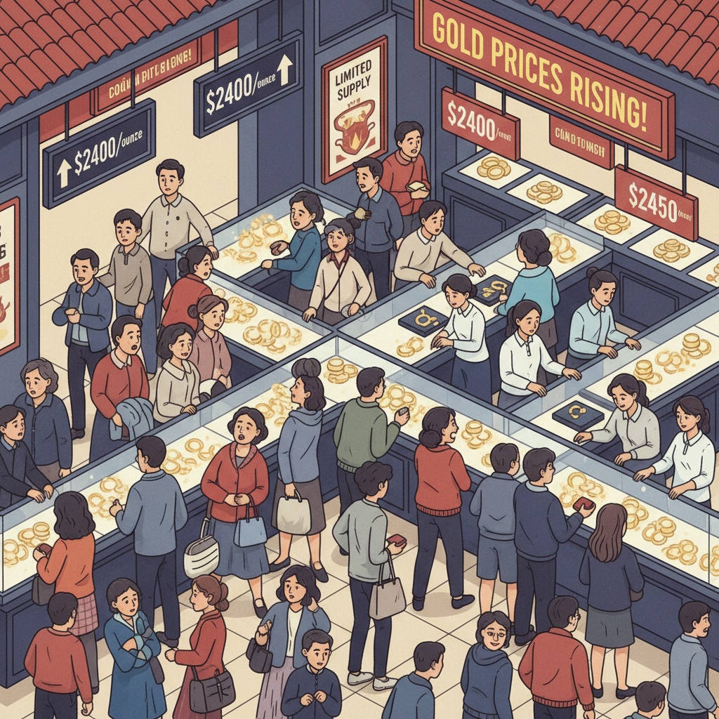 금값 하락에 따른 구매 증가, 4백만 동 가까이 떨어져