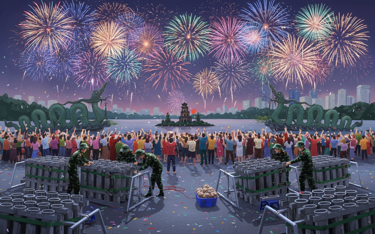 하노이와 호찌민, 2026년 새해 맞이 불꽃놀이 준비