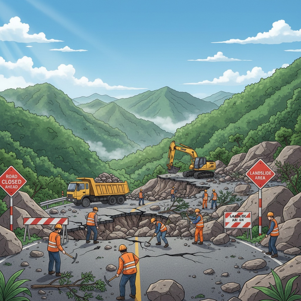 닝타인과 다랏을 연결하는 도로, 100개 이상의 산사태 점검 완료