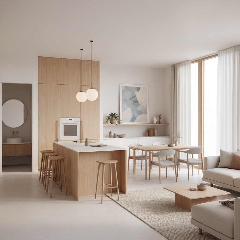 250m²의 미니멀리즘 디자인 아파트, '치유'의 공간