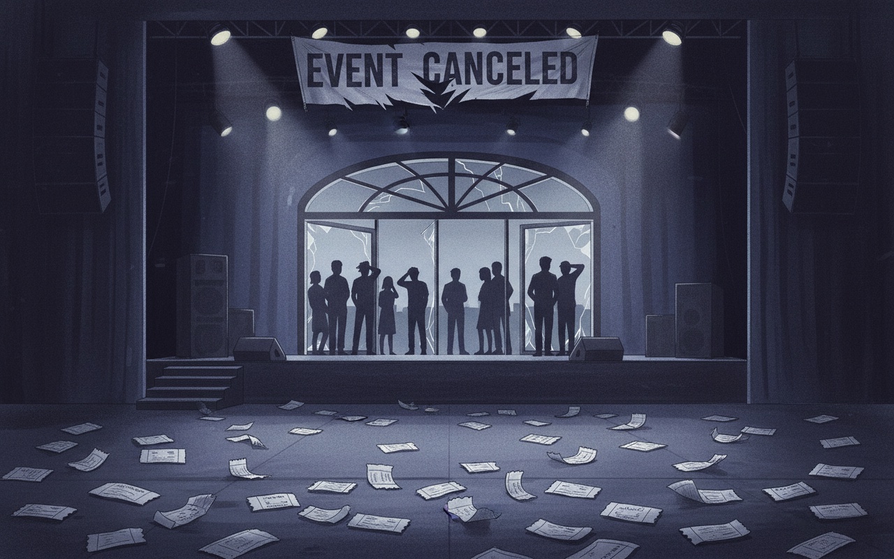 프로그램 '여기로 오세요, 네 마리 새'의 디렉터가 쇼를 취소한 이유로 체포되다