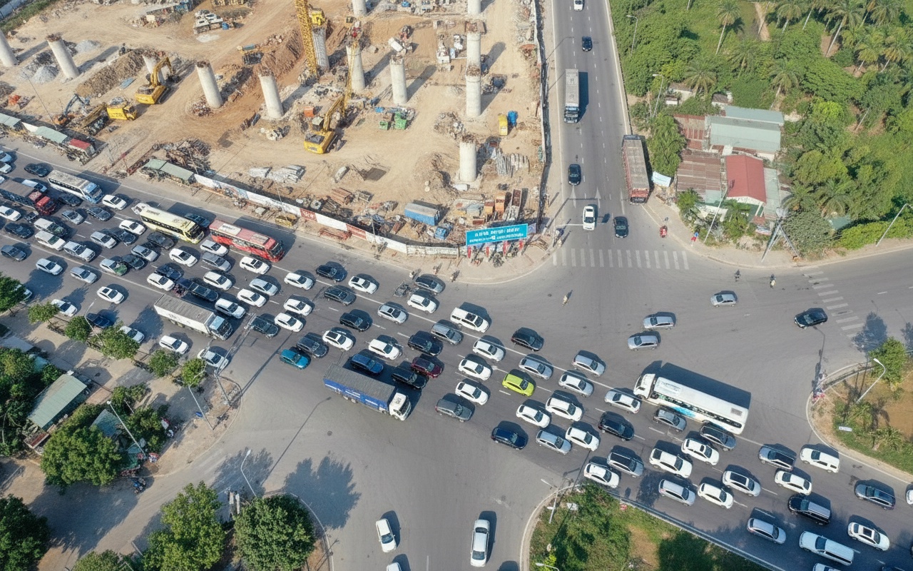 호치민시 동부 출입구에서 3km 이상 차량 정체 발생