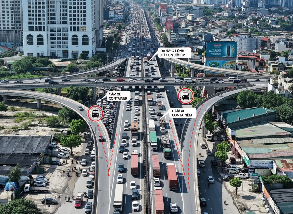 하노이, 과적 문제로 인해 고가도로 3번에 화물차 통행 제한