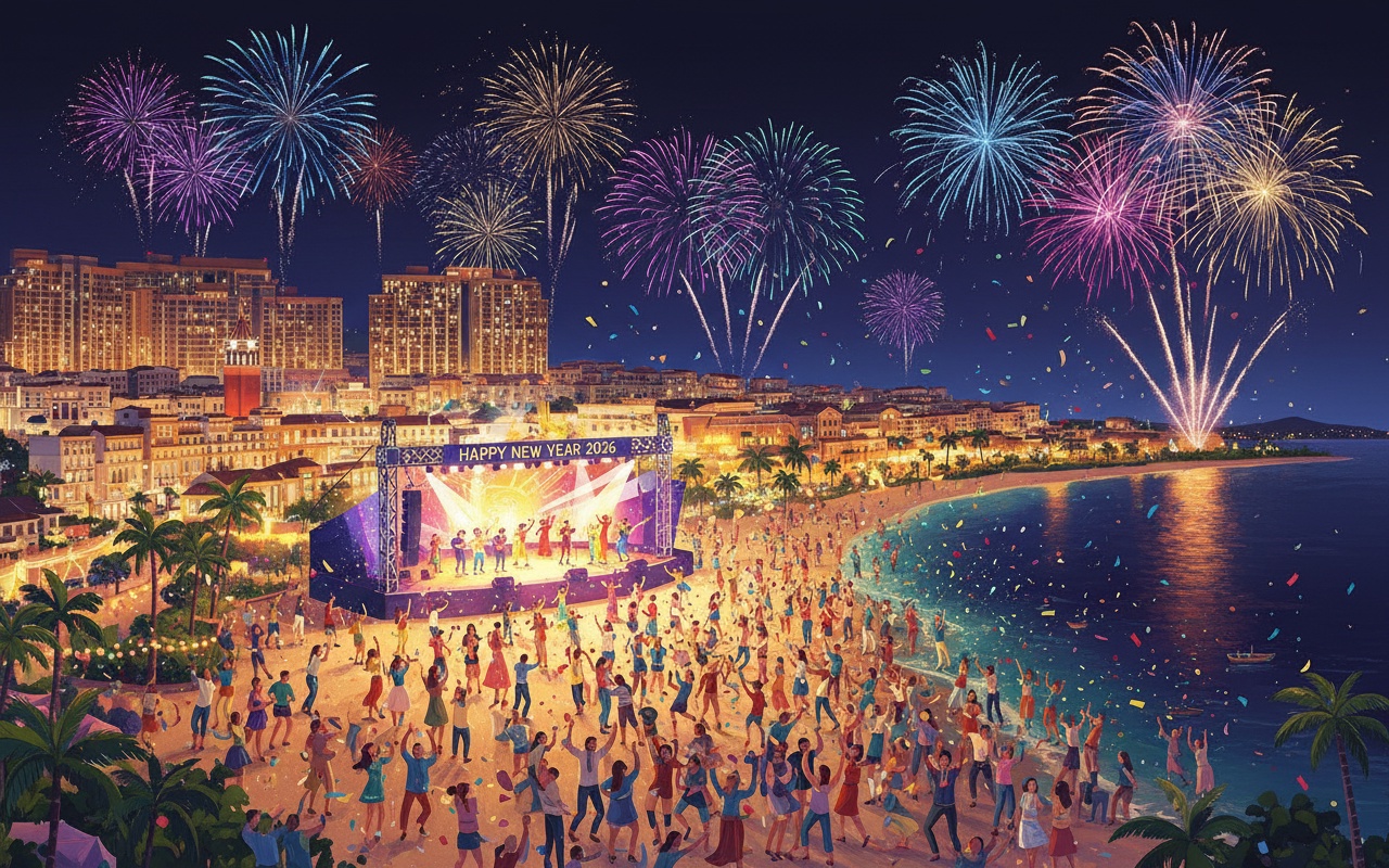 1만 명 이상의 관광객이 호앙혼 마을에서 새해를 맞이하다