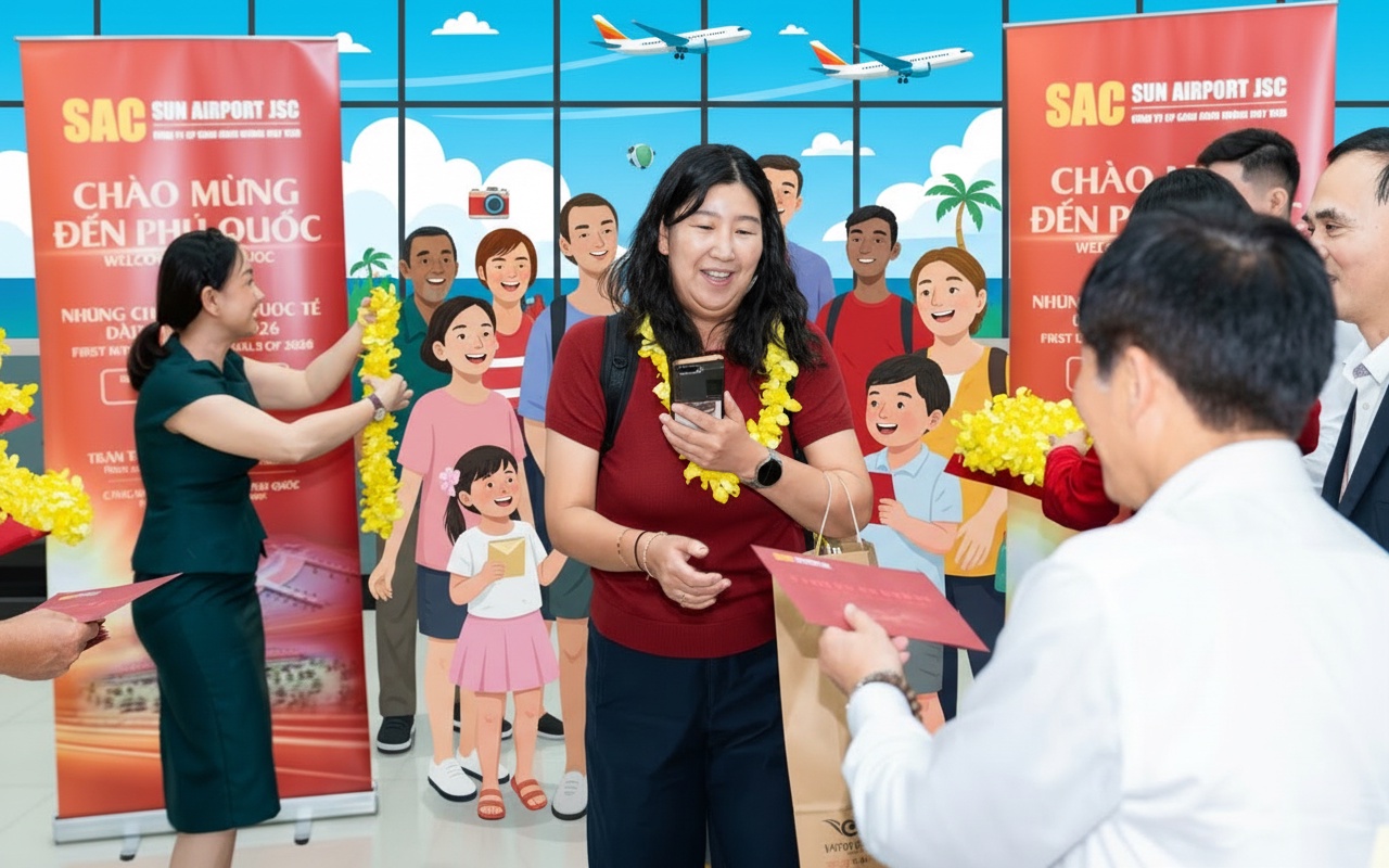 새해 첫날, 수천 명의 외국인 관광객이 베트남에 '첫 발'을 내딛다