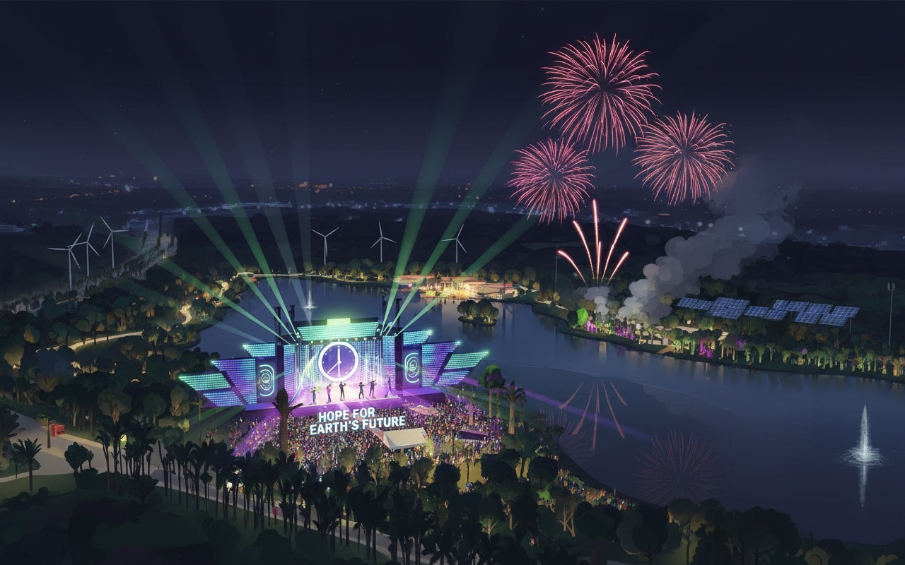 에코파크 3곳에서 수백만 명이 카운트다운 행사에 참여