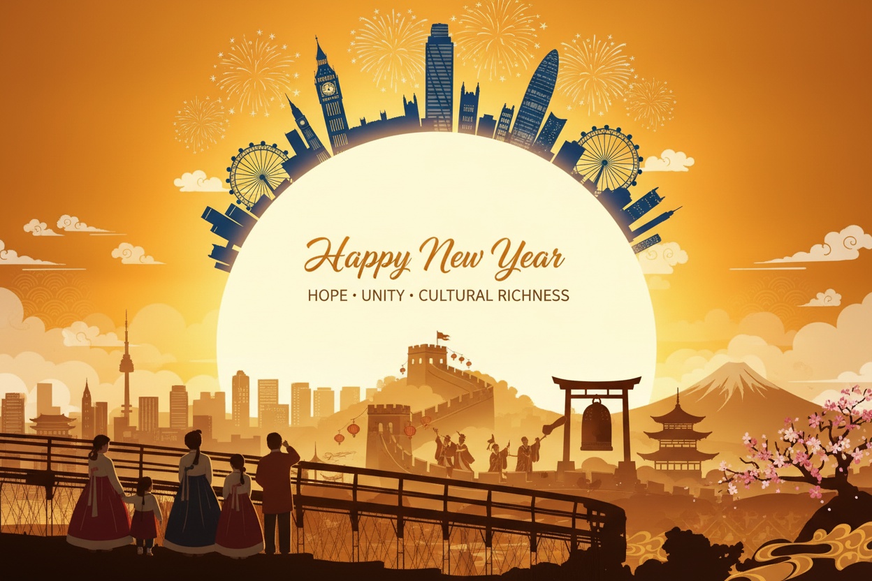 세계 시민들이 새해 첫 해돋이를 맞이하다