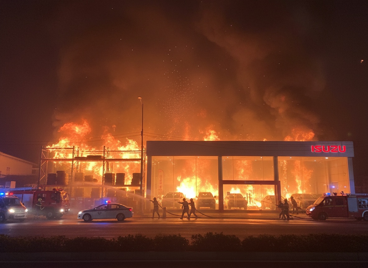 호치민시 자동차 쇼룸 대화재 발생