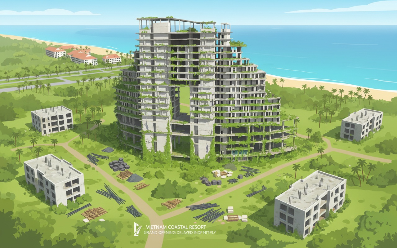 동흐이 해안의 여러 프로젝트, 방치 및 지연 중