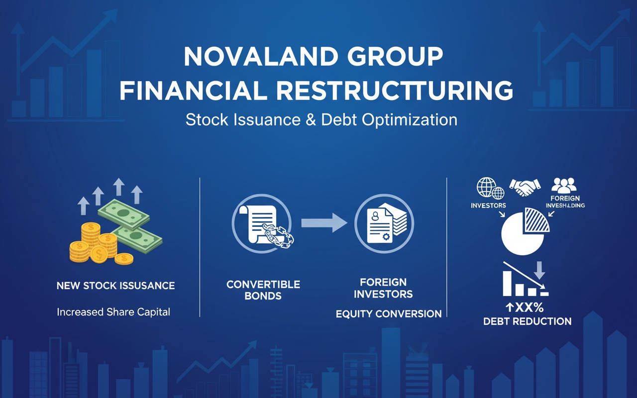 노바랜드, 3,300억 동 이상의 부채를 1억 8,400만 주의 주식 발행으로 상환