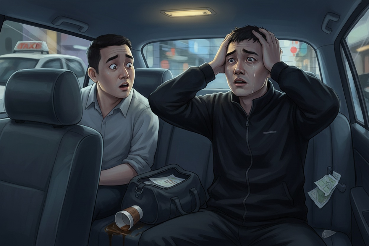 택시 기사에게 연속적으로 젓가락을 휘두른 승객의 진술