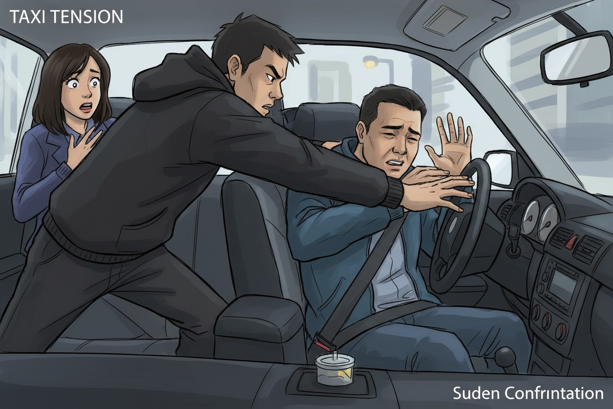 '운전 방식'에 대한 논쟁, 택시기사 얼굴에 젓가락 맞아