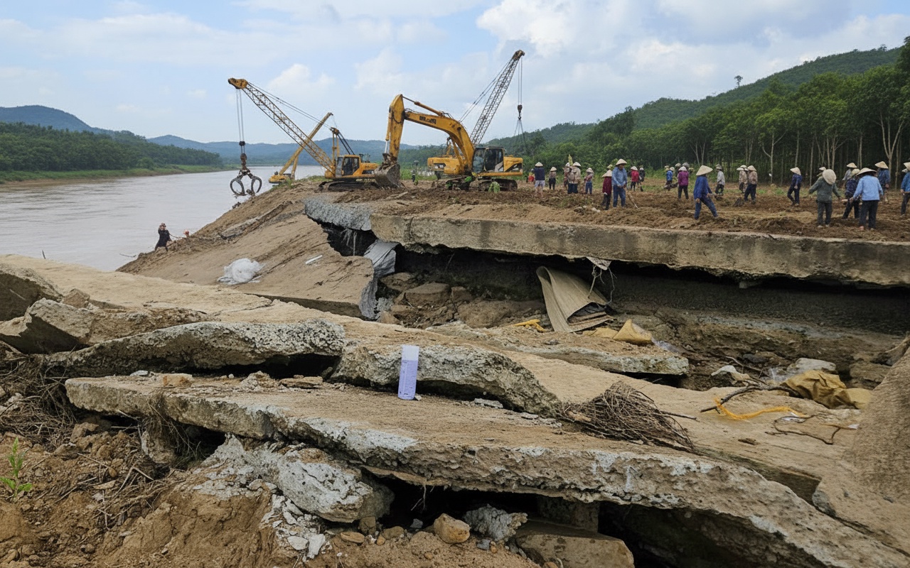 다크락에서 무너진 제방으로 4명 사망