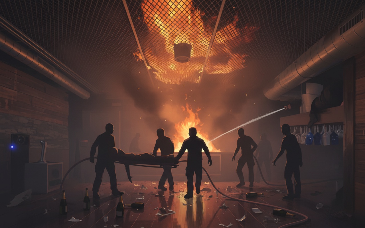 스위스 리조트 화재, 샴페인 병에 부착된 신호탄이 원인일 수 있어