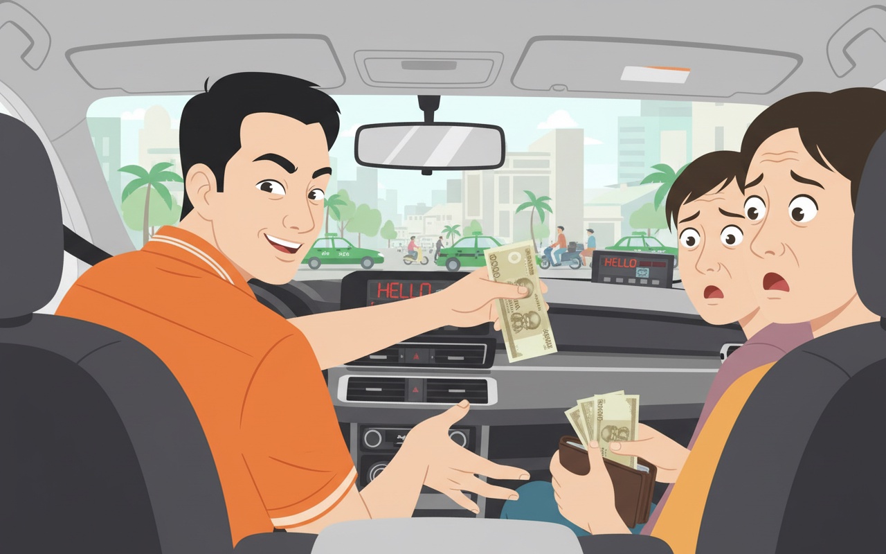 나트랑 택시 기사, 외국인 관광객의 돈을 바꿨다는 혐의 확인 중