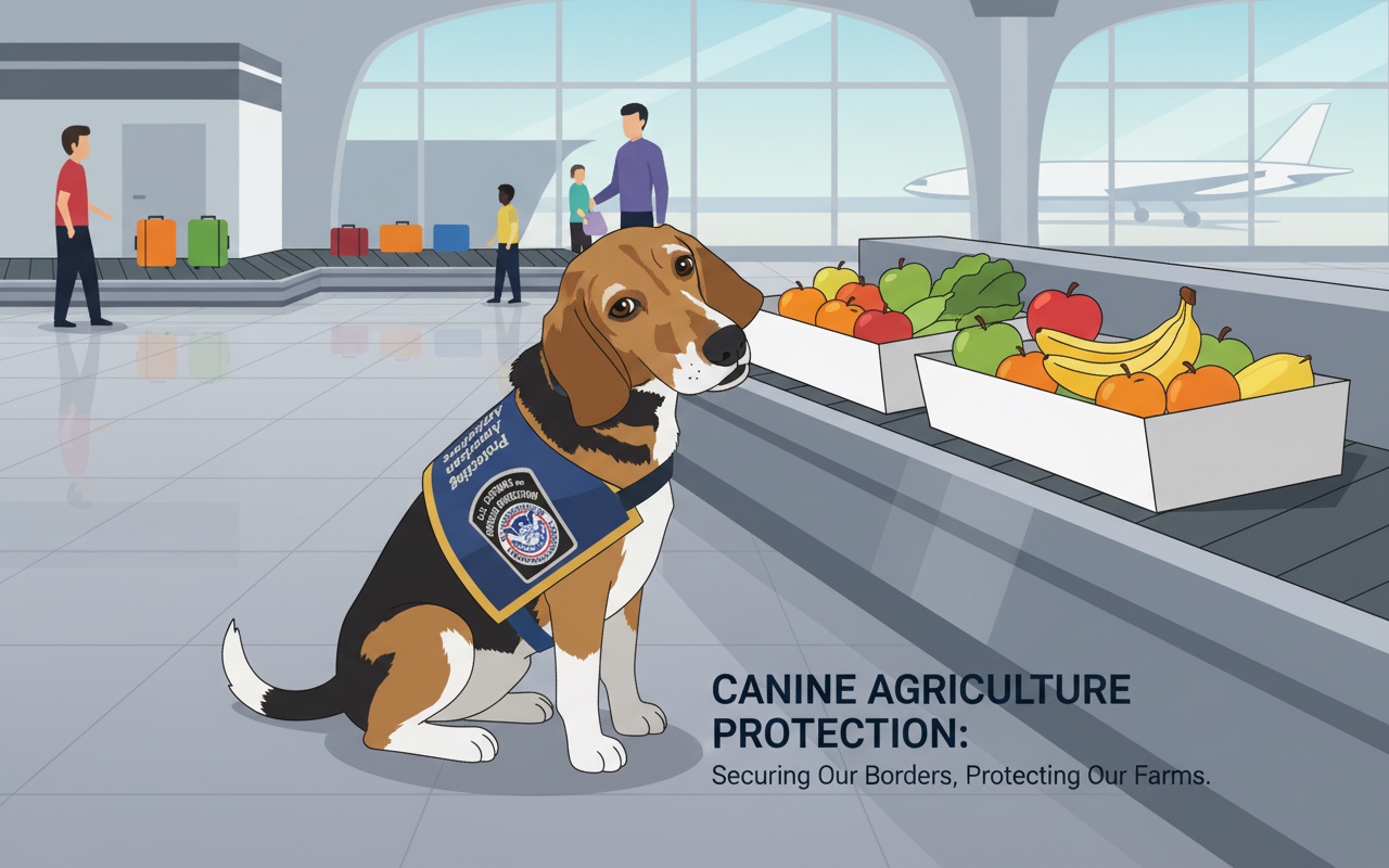 공항에서 불법 물품을 탐지하는 전문 경찰견 팀