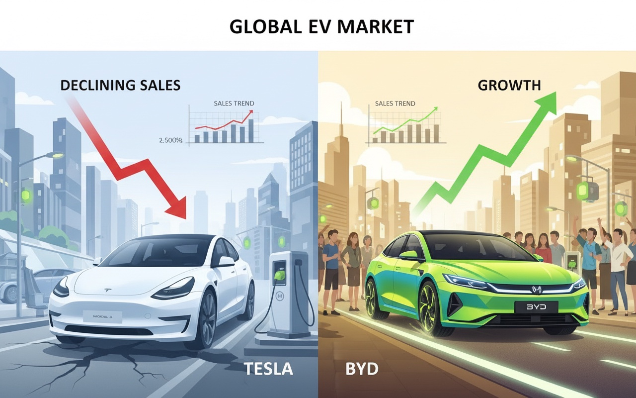 테슬라, 중국 경쟁사에 전기차 '왕좌' 넘겨줘
