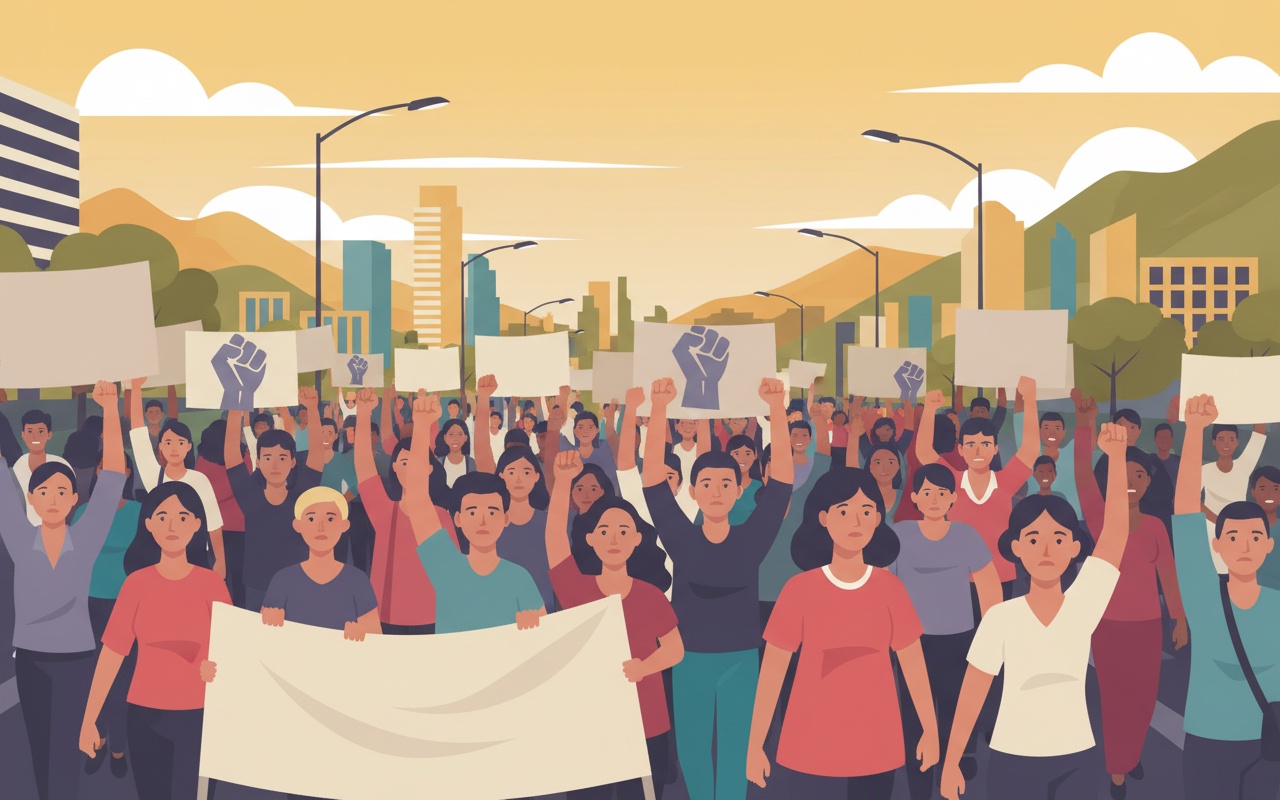 베네수엘라 시민들, 미국에 마두로 대통령 석방 요구하며 시위