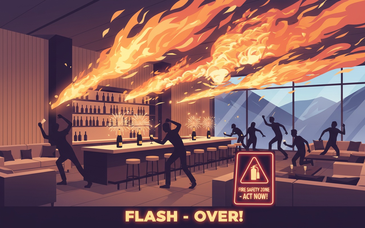 스위스 리조트에서 발생한 '플래시오버' 현상이 비극을 초래할 수 있다