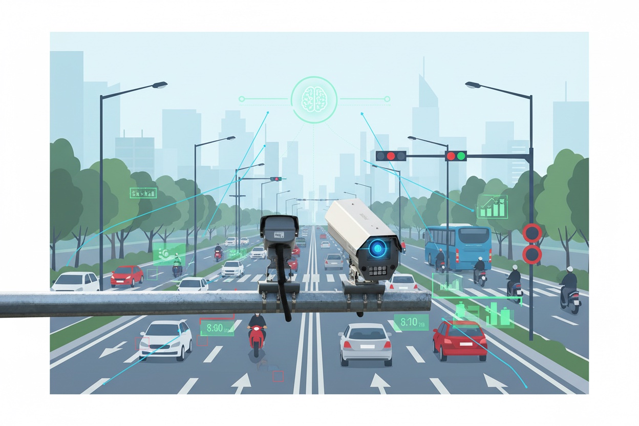 AI 카메라와 교통 신호등의 운영 프로세스