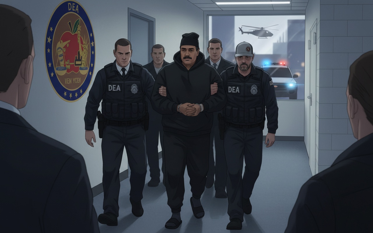 마두로 대통령, 뉴욕에서 압송되며 '새해 복 많이 받으세요' 인사