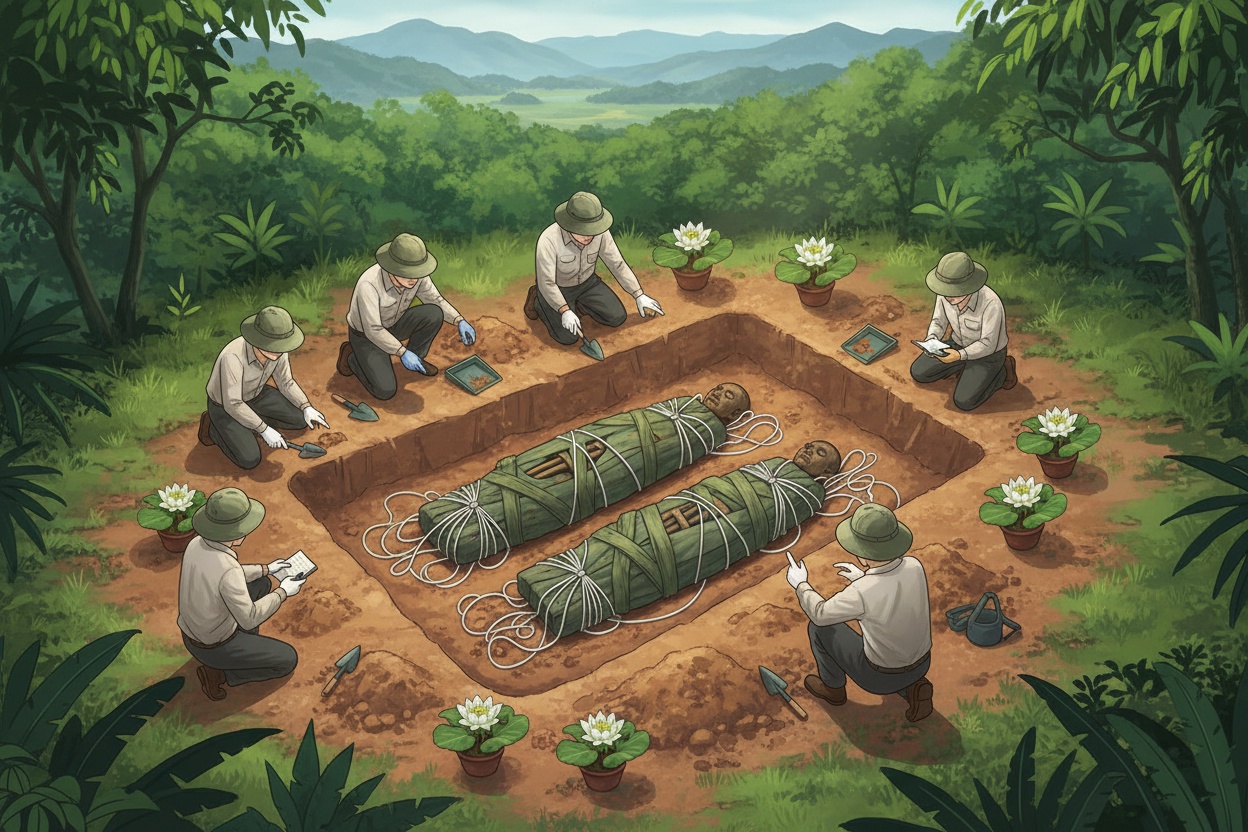 전사자 유해 두 구와 문서가 담긴 가죽 가방 발견