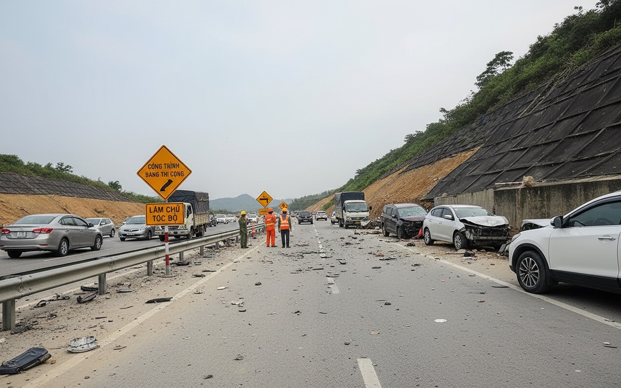 라손-화리엔 고속도로에서 발생한 11대 차량 연쇄 추돌 사고