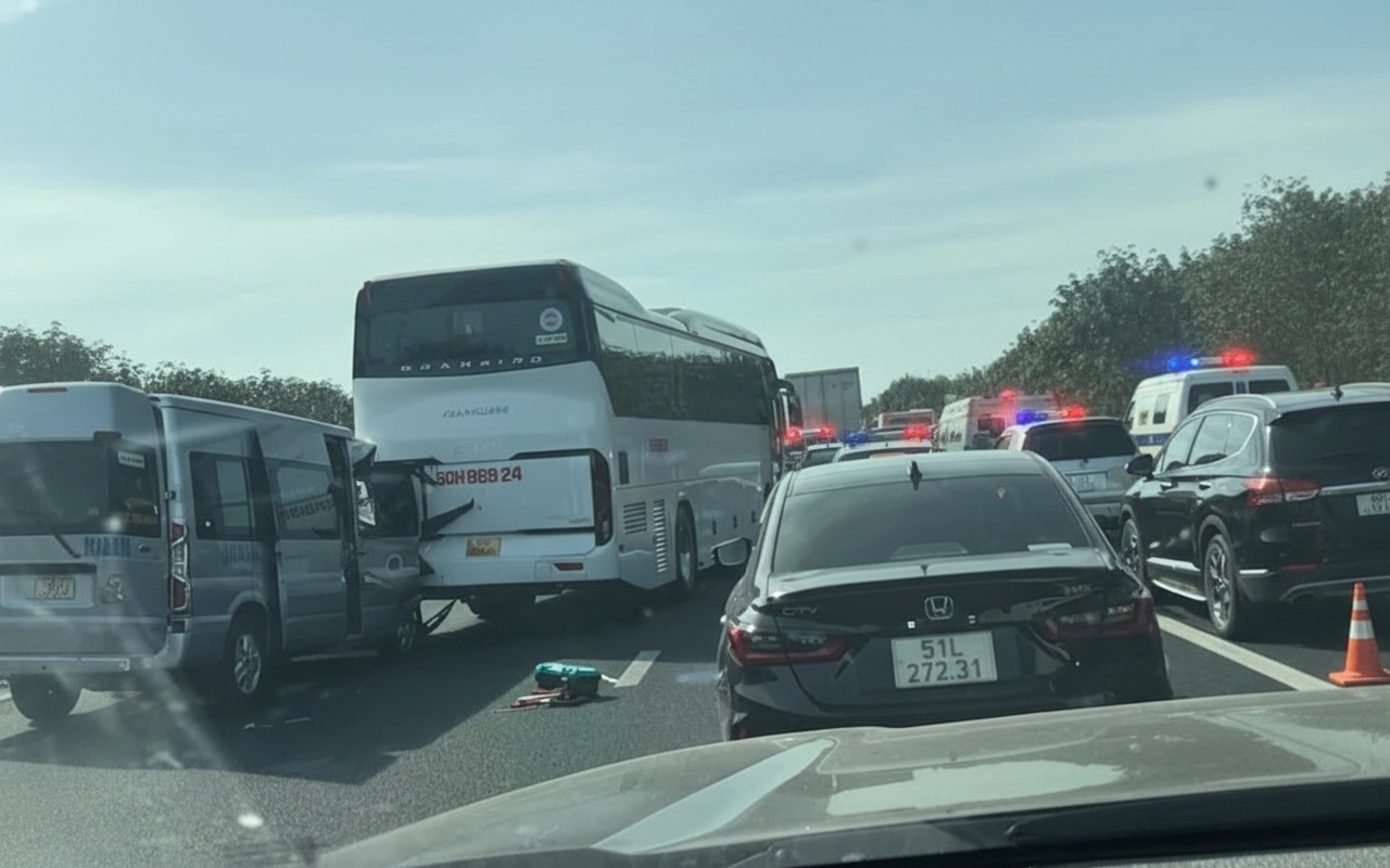 판티엣 - 다우지 고속도로에서 발생한 7대 연쇄 충돌 사고
