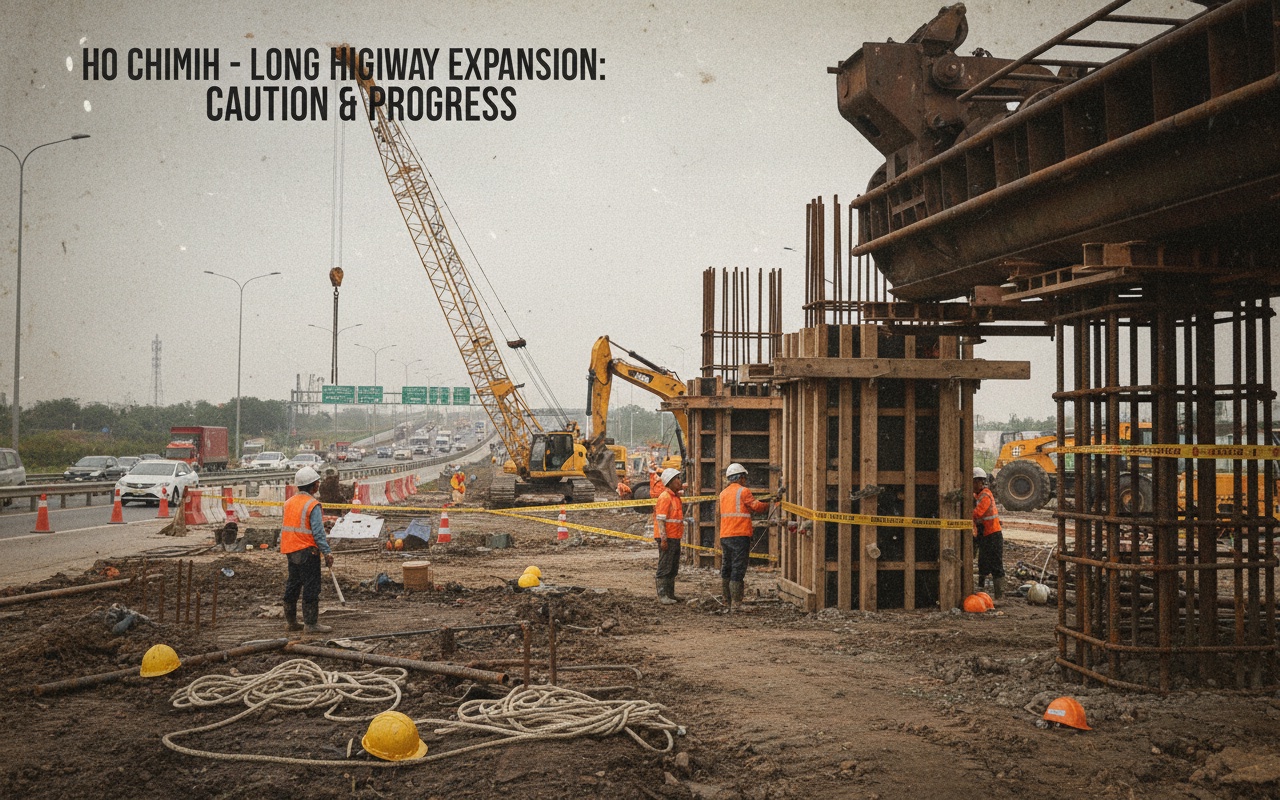 호치민-롱탄 고속도로 공사 중 철근에 눌려 사망한 노동자