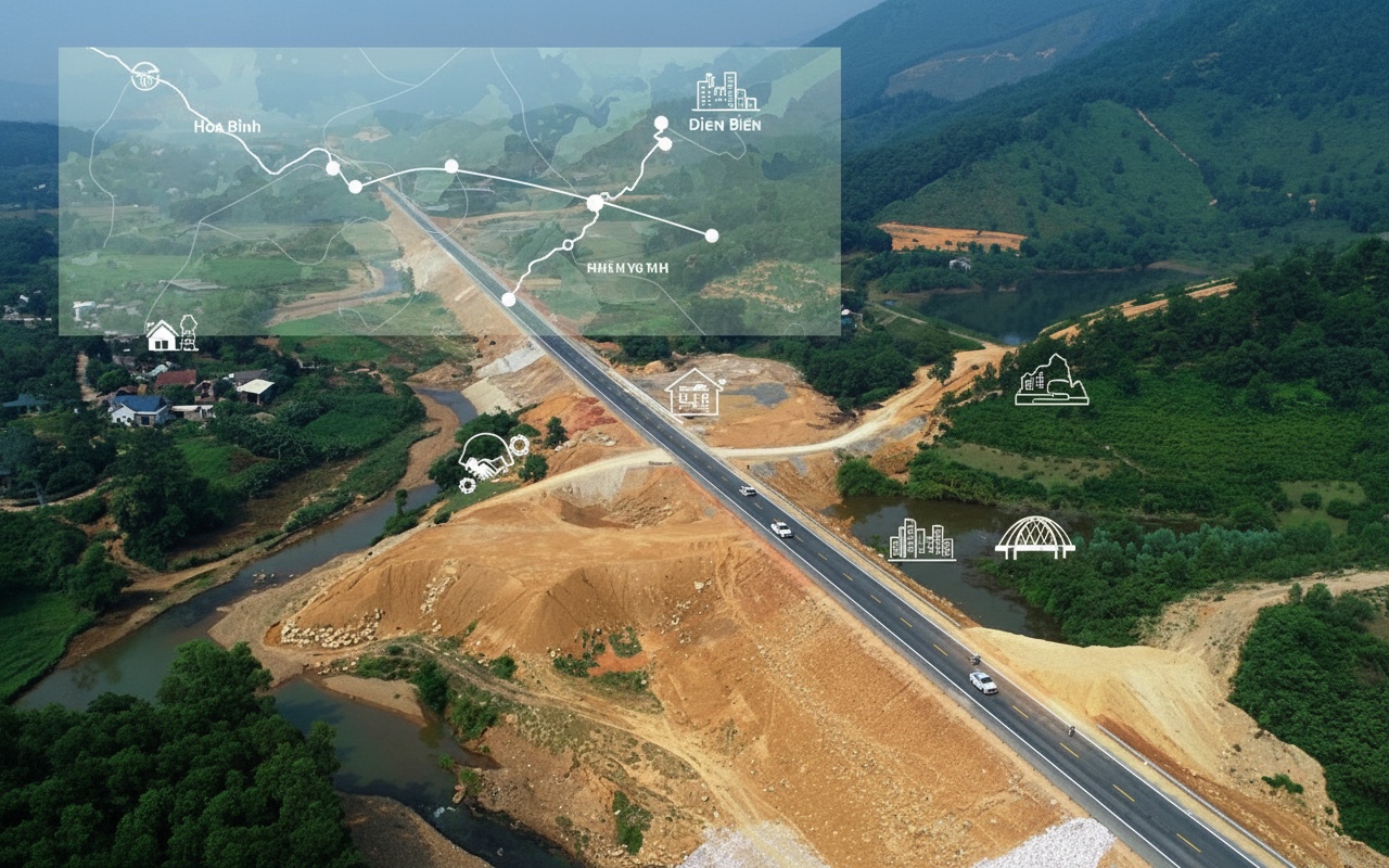 모크 찌우 - 손라 - 디엔비엔 고속도로, 305km 길이의 연구