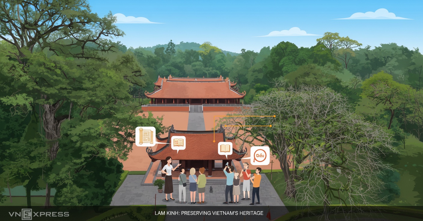 Lam Kinh 유적지에서 잘못된 설명으로 가이드 업무 중단
