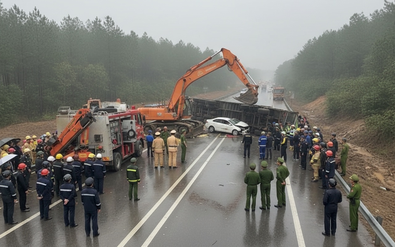 트레일러가 승용차를 덮쳐, 한 명 사망