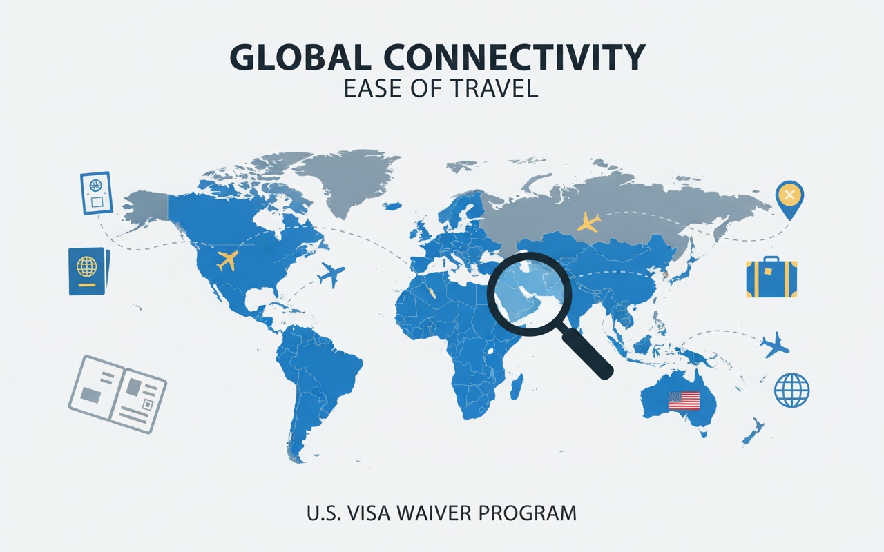 미국, 아시아에서 비자 면제되는 장소는 어디인가?