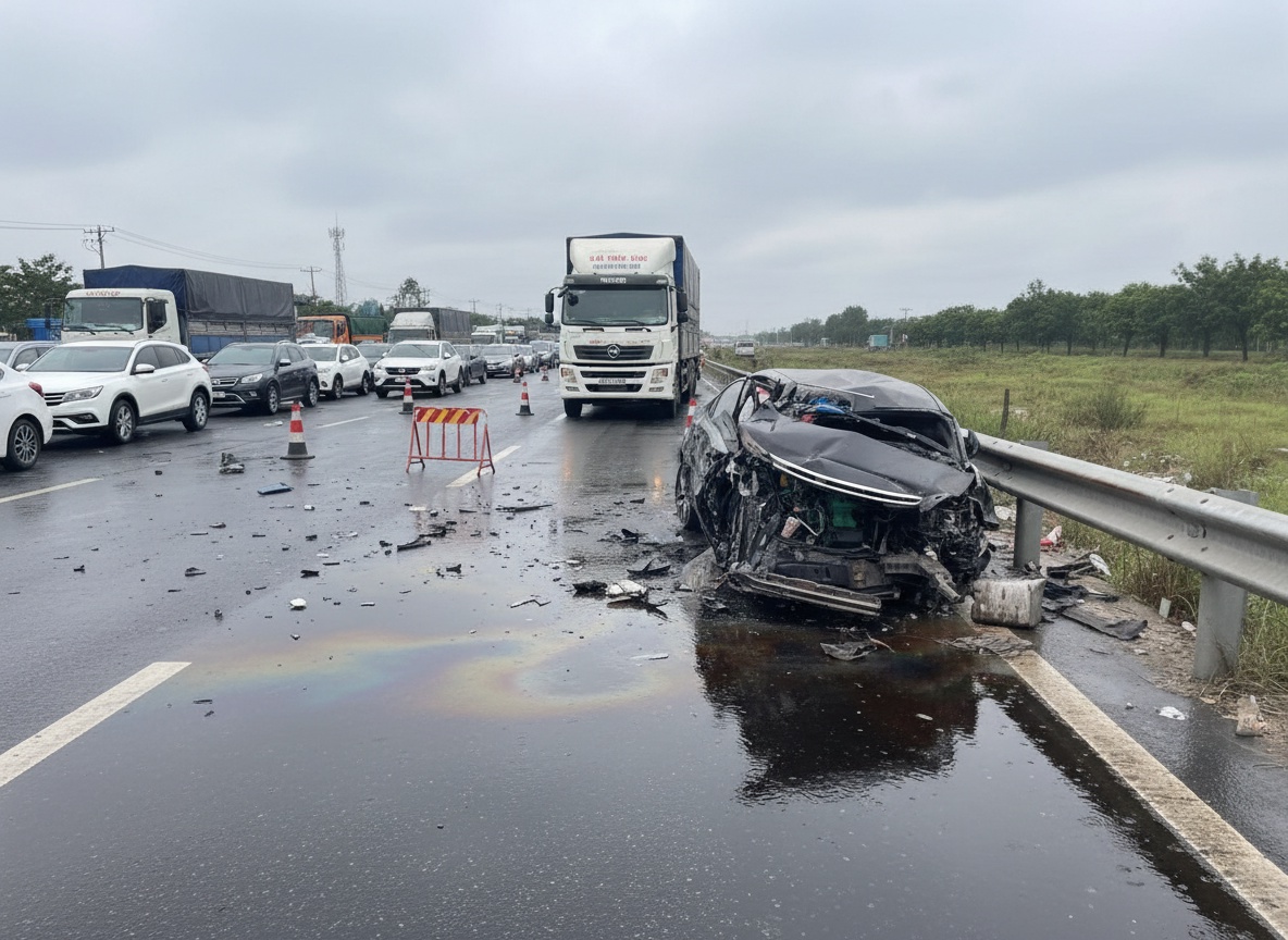 사고 후 부서진 자동차, 두 사람이 기적적으로 구조되다