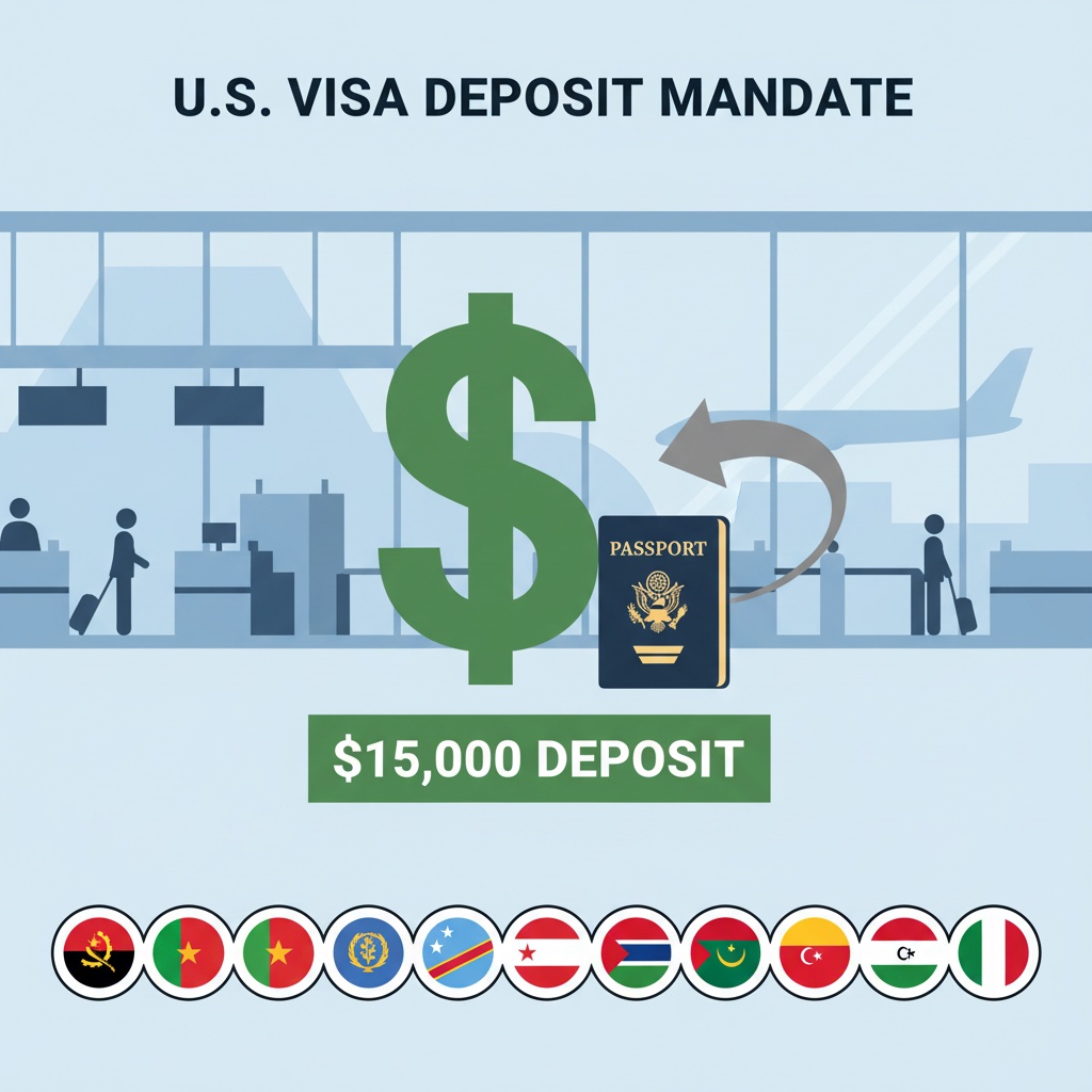미국, 13개국에서 비자 신청 시 15,000달러 보증금 요구