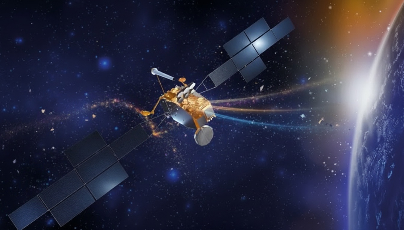 10억 달러 위성, 우주 입자와 충돌